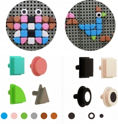 Set de cleme Masterkidz în formă de forme geometrice, 64 buc pentru tablouri STEM