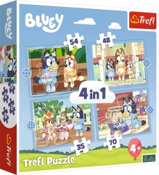 Puzzle Bluey și prietenii 4 în 1