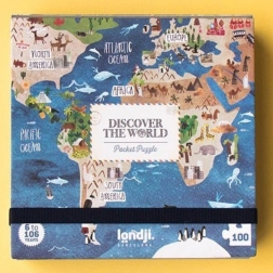 Puzzle de buzunar Londji În jurul lumii 100 piese