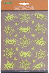 Autocolante fosforescente cu păianjeni 25 × 14,4 cm Halloween