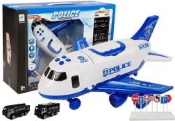 Avion de transport polițienesc pliabil 1:64 cu lumini și sunete