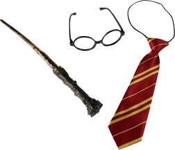 Set vrăjitor cu ochelari și cravată