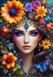 Puzzle Femeie Florala 1000 piese