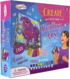 Set creativ – cutie de bijuterii cu unicorn, mozaic cu accesorii, în cutie 29x25,5x6 cm