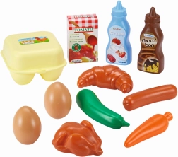 Mic dejun pentru copii Écoiffier în plasă, set de alimente 11 piese
