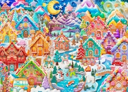 Puzzle Noapte colorată în Cookietown 1500 piese