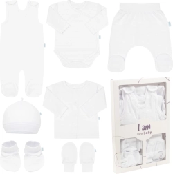 Set pentru bebeluși la maternitate New Baby I AM alb, mărimea 62