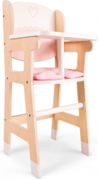 Scăunel de masă din lemn pentru păpuși cu perniță