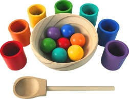 2Kids Toys bile curcubeu și cupe – set montessori 7 culori
