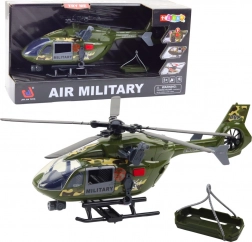 Elicopter militar cu lumini și sunete 1:12 cu cârlig și tărgi