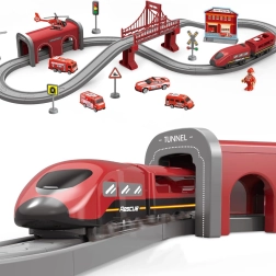 Set tren electric pompieri 66 piese WOOPIE