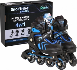 Set patine pentru copii 4 în 1: inline, quad și de gheață – mărimea 39–43 – Albastru