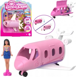mattel mini barbie land – păpușă pilot cu avion