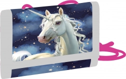 Portofel textil pentru copii cu motiv de unicorn
