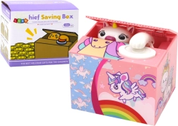 Pușculiță Înveți să economisești Unicorn Melodie Roz