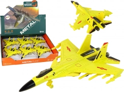 Avion de vânătoare galben cu frecare 1:72