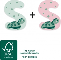 mică literă S din lemn cu broască țestoasă