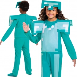 Costum pentru copii MINECRAFT armură de diamant 109–126 cm (4–6 ani)