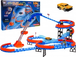 Pistă de curse cu scară, 90 piese, cu mașinuță LED