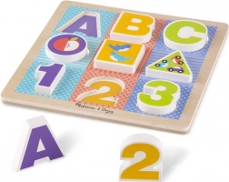 Puzzle din lemn ABC-123 pentru copii mici