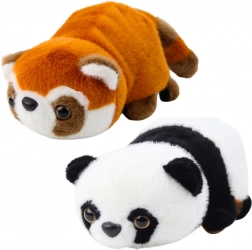 Jucărie de pluș 2în1 - Panda roșie și clasică 22 cm