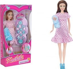 Păpușă însărcinată cu set de accesorii 29 cm