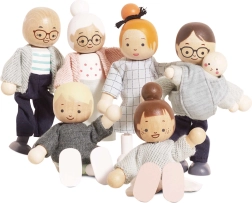 Familie de păpuși din lemn pentru căsuța de păpuși Le Toy Van (7 buc.)
