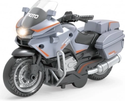 Motocicletă de curse gri cu funcție de retragere