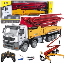 Betonieră de construcții telecomandată cu pompă HUINA 1:18 metalică