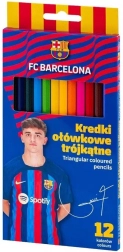 Creioane colorate triunghiulare ASTRA, 12 buc., FC Barcelona