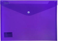Mapă tip plic din plastic cu capsă A4 OPALINE, mov, 180 µm