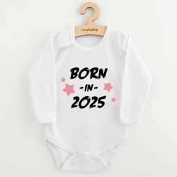 Body pentru copii cu imprimeu new baby born in 2025 roz 86