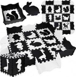 Puzzle din spumă – covoraș contrastant pentru copii Animale 120 × 120 cm