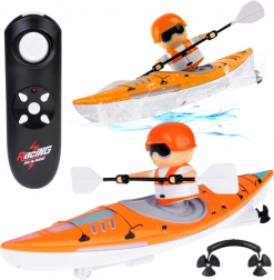 Caiac iluminat cu vâslaș controlat de la distanță