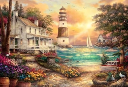 Pictură diamant Majak lângă mare 30x40cm