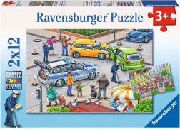 Puzzle Ravensburger Pe drum cu lumină albastră 2×12 piese