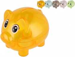 Pușculiță transparentă în formă de purceluș 10 cm