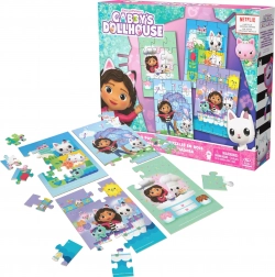 Puzzle din lemn Casa de păpuși a lui Gabby – 4 puzzle-uri