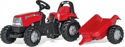 tractor cu pedale cu remorcă Rolly Toys CASE 1170 CVX roșu