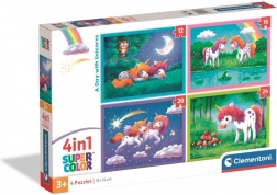 Clementoni puzzle unicorni 4în1 (12–24 piese)