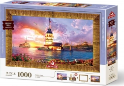 Puzzle cu ramă și adeziv 3în1 Turnul fetelor 1000 piese