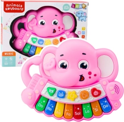 Pian Interactiv Roz Elefănțel – Melodii, Gama, Sunete Animale