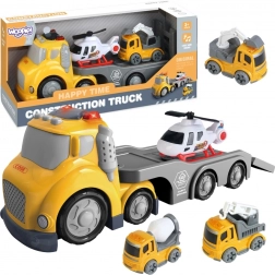 Platformă galbenă de recuperare WOOPIE City Truck cu efecte de lumină și sunet