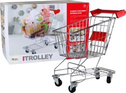 Căruț metalic de cumpărături pentru copii – mare, argintiu
