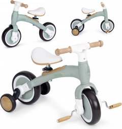 Bicicletă de echilibru cu pedale și roți laterale 3‑în‑1 ECOTOYS – Verde