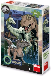 Puzzle cu tematică Lumea Jurasică - 100 piese XL neon