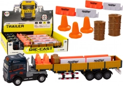 Set autoarticulat albastru cu remorcă 1:24 cu lumini și sunete