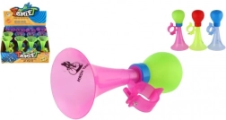 Claxon de bicicletă cu trompetă 14 cm – din plastic, culori diverse