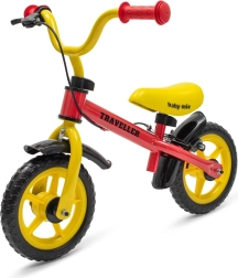 Bicicletă de echilibru cu frână Baby Mix Traveller, roșie