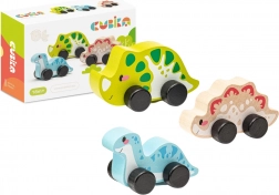 Dinozauri veseli - set din lemn, 3 piese